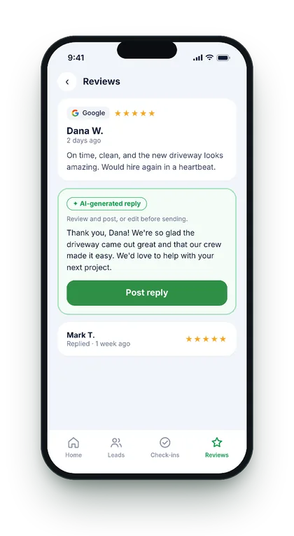 EZlocal app: review with an AI-generated reply